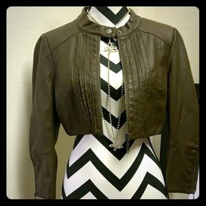 Vegan Leather Cropped Jacket